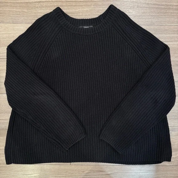 Quince 100% Organic Cotton Fisherman Crew Neck Black Sweater Size XL - Picture 8 of 14